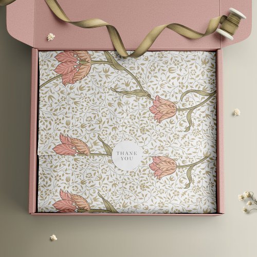 William Morris Pink Gold Vintage Floral Tissue Paper