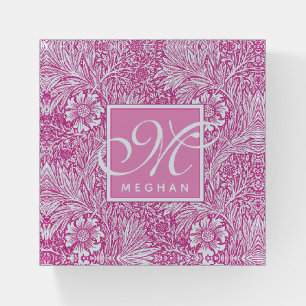 William Morris, Pink Marigold & Monogram Paperweight