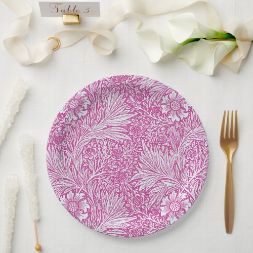 William Morris _ Pink Marigold _ Pretty Floral Paper Plates