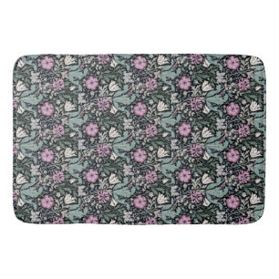 William Morris Pink Poppy Botanical Victorian  Bath Mat