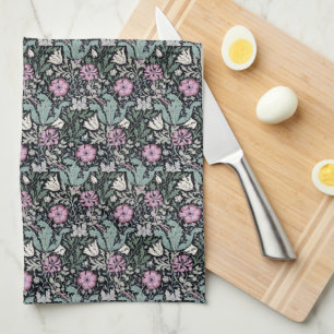 William Morris Pink Poppy Botanical Victorian  Kitchen Towel