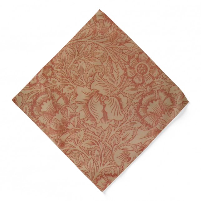 William Morris Pink Poppy Flower Floral Bandana (Front)