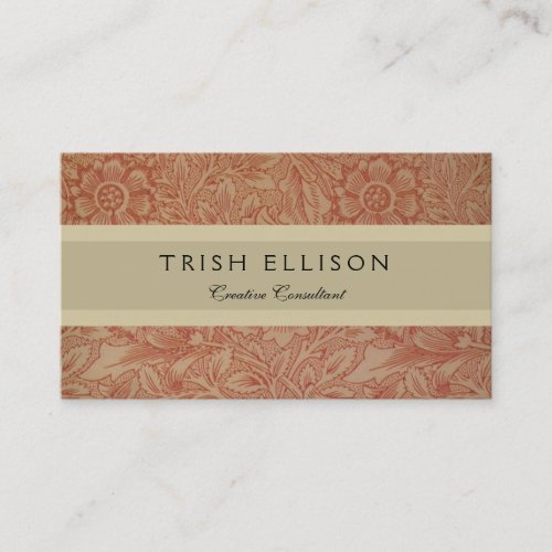 William Morris Pink Poppy Flower Floral Business Card