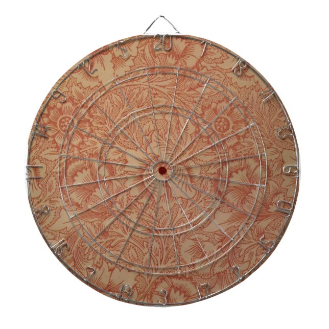 William Morris Pink Poppy Flower Floral Dartboard (Front)