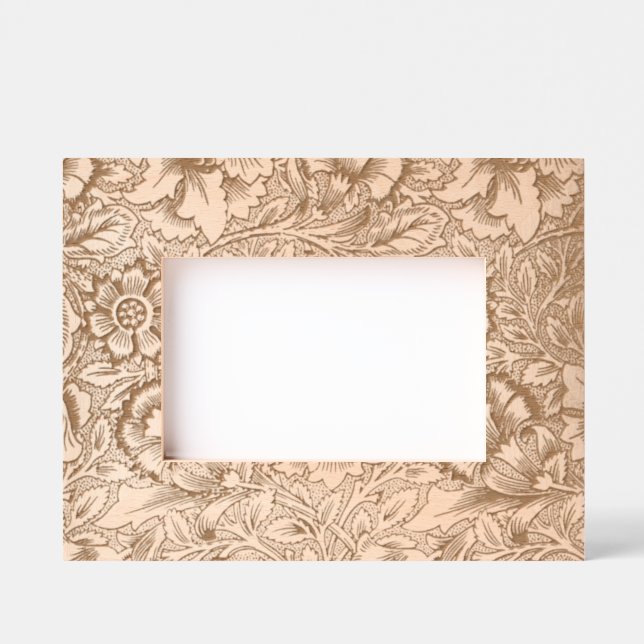 William Morris Pink Poppy Flower Floral Engraved Frames (Front)