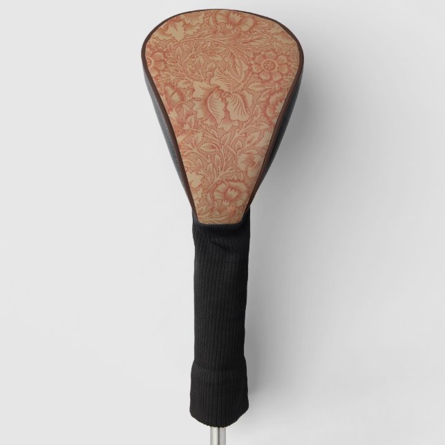William Morris Pink Poppy Flower Floral Golf Head Cover (Front)