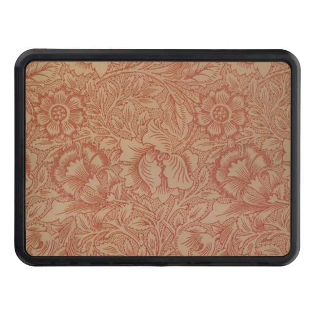 William Morris Pink Poppy Flower Floral Hitch Cover (Front)