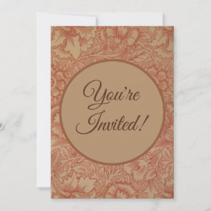 William Morris Pink Poppy Flower Floral Invitation