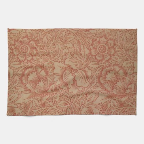 William Morris Pink Poppy Flower Floral Kitchen Towel