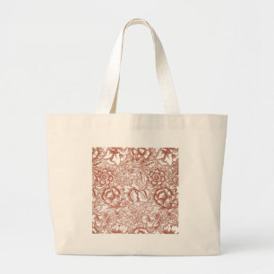 William Morris Pink Poppy Flower Floral Large Tote Bag