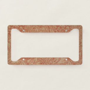 William Morris Pink Poppy Flower Floral License Plate Frame