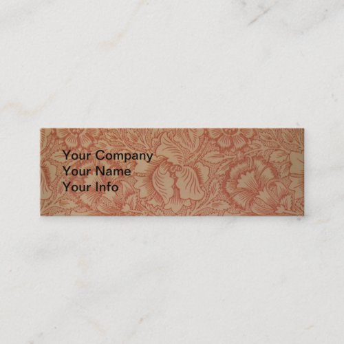 William Morris Pink Poppy Flower Floral Mini Business Card