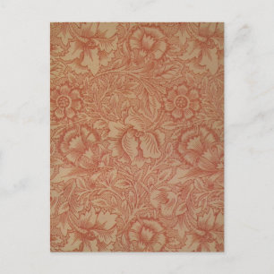 William Morris Pink Poppy Flower Floral Postcard