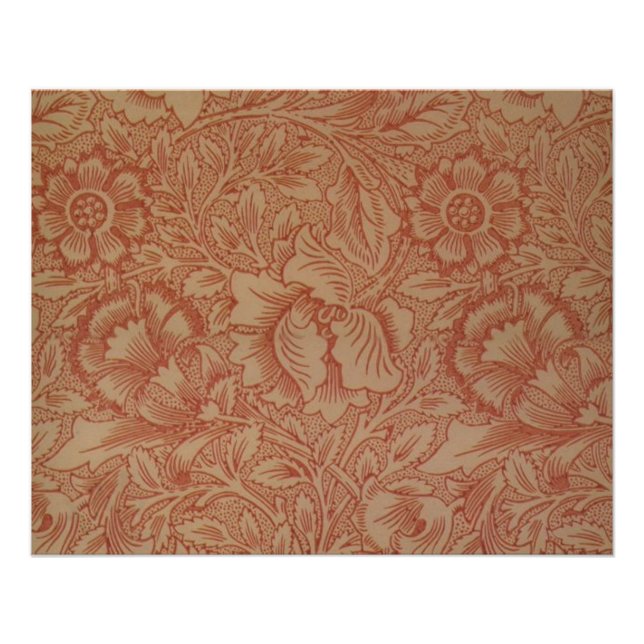 William Morris Pink Poppy Flower Floral Poster (Front)