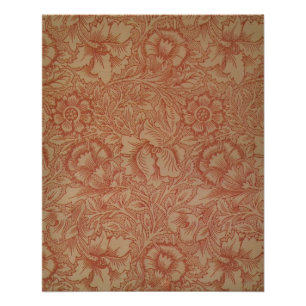 William Morris Pink Poppy Flower Floral Poster