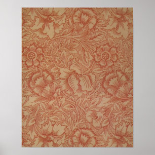 William Morris Pink Poppy Flower Floral Poster