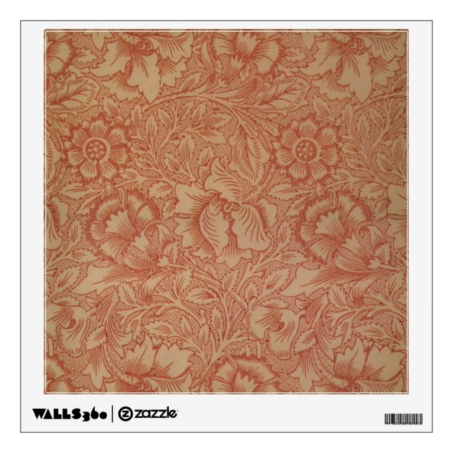 William Morris Pink Poppy Flower Floral Wall Decal (Front)