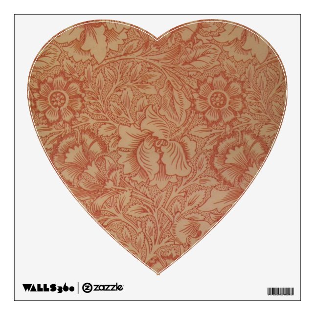 William Morris Pink Poppy Flower Floral Wall Sticker (Front)