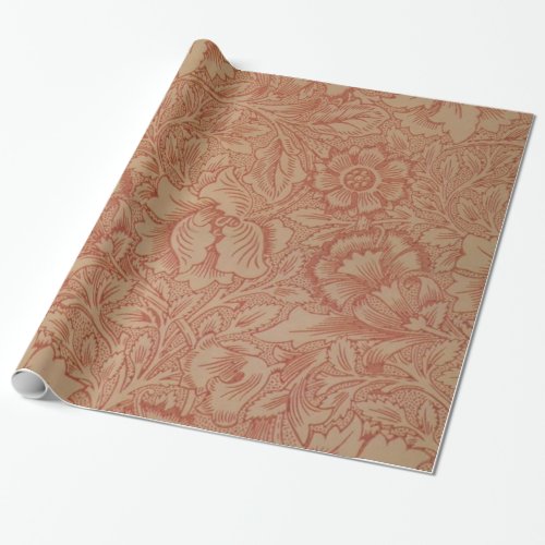 William Morris Pink Poppy Flower Floral Wrapping Paper