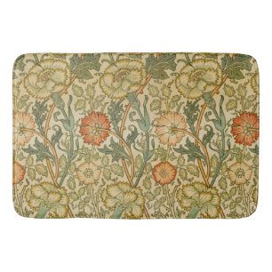 William Morris Pink Rose Border Floral Art Bath Mat