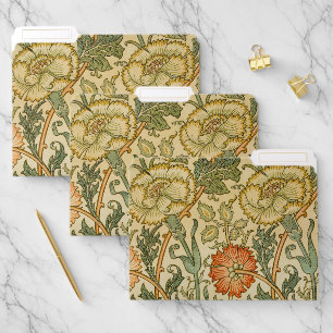 William Morris Pink Rose Border Floral Art File Folder