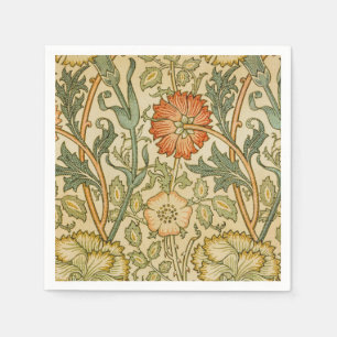 William Morris Pink Rose Border Floral Art Napkins