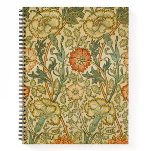 William Morris Pink Rose Border Floral Art Notebook