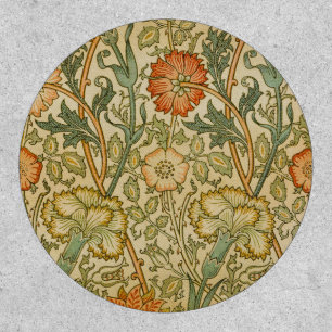 William Morris Pink Rose Border Floral Art Patch