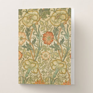 William Morris Pink Rose Border Floral Art Pocket Folder