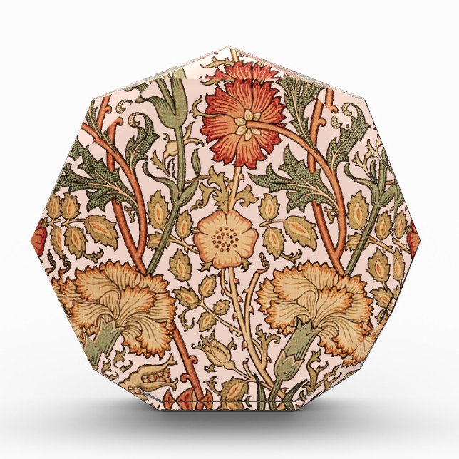 William Morris Pink Rose Flower Wallpaper Pattern Acrylic Award (Front)