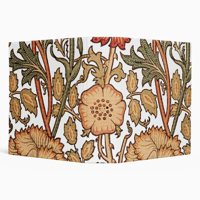 William Morris Pink Rose Flower Wallpaper Pattern Binder (Background)
