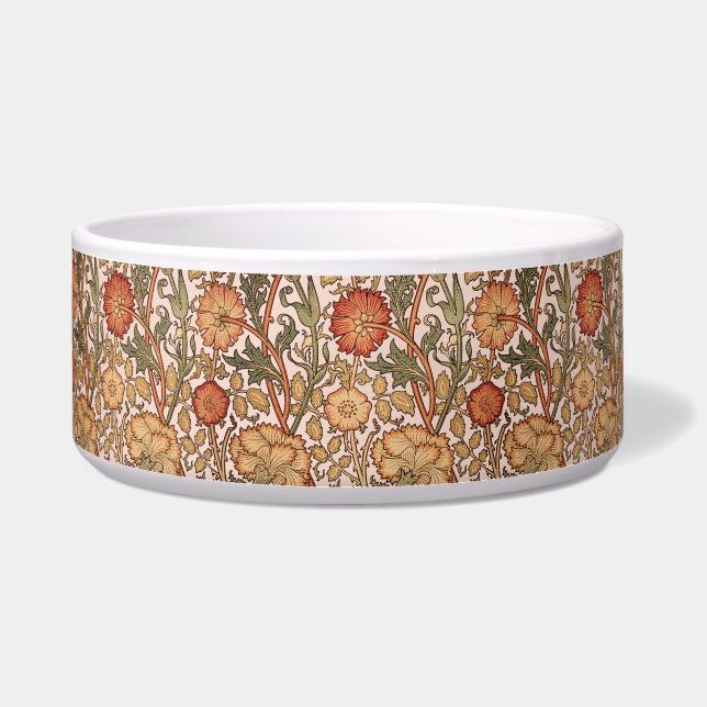 William Morris Pink Rose Flower Wallpaper Pattern Bowl (Front)