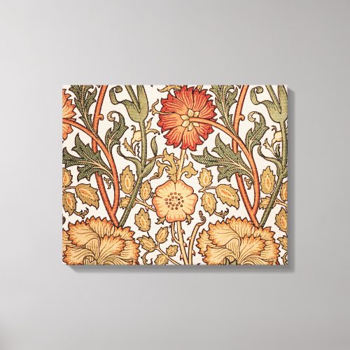 William Morris Pink Rose Flower Wallpaper Pattern Canvas Print