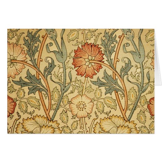 William Morris Pink Rose Flower Wallpaper Pattern Cards (Front Horizontal)