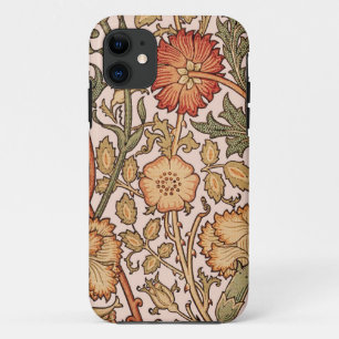 William Morris Pink Rose Flower Wallpaper Pattern iPhone 11 Case