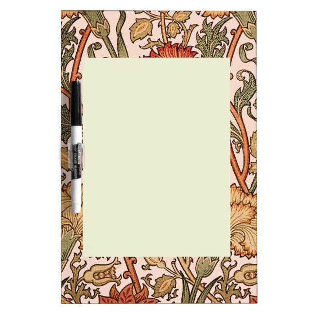 William Morris Pink Rose Flower Wallpaper Pattern Dry-Erase Board (Front)