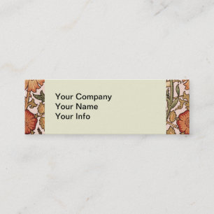 William Morris Pink Rose Flower Wallpaper Pattern Mini Business Card