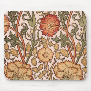 William Morris Pink Rose Flower Wallpaper Pattern Mouse Pad