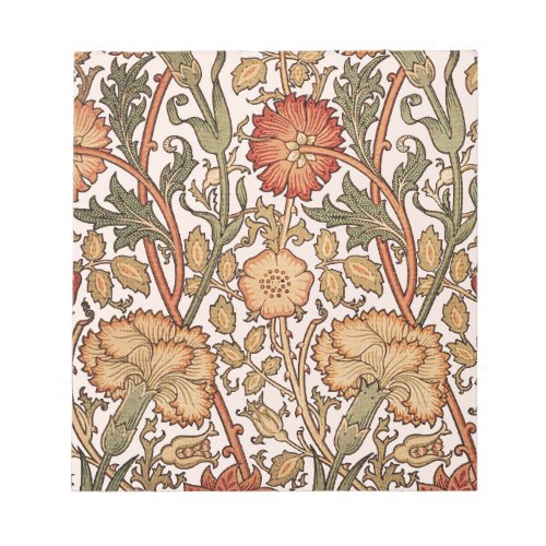 William Morris Pink Rose Flower Wallpaper Pattern Notepad