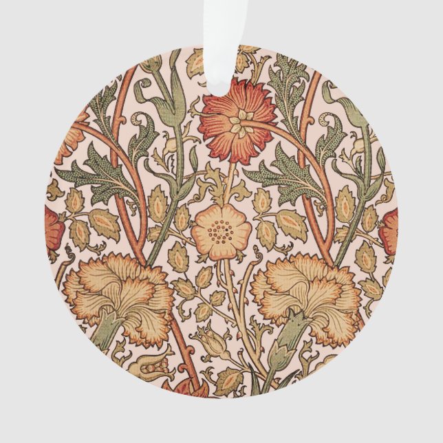 William Morris Pink Rose Flower Wallpaper Pattern Ornament (Front)