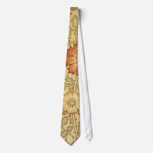 William Morris Pink Rose Flower Wallpaper Pattern Tie