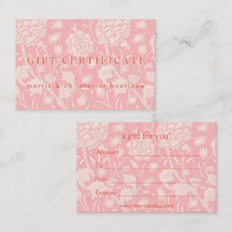 William Morris - Pink Wild Tulips Gift Certificate