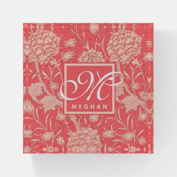 William Morris - Pink Wild Tulips & Monogram