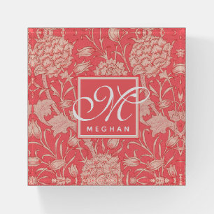 William Morris - Pink Wild Tulips & Monogram Paperweight