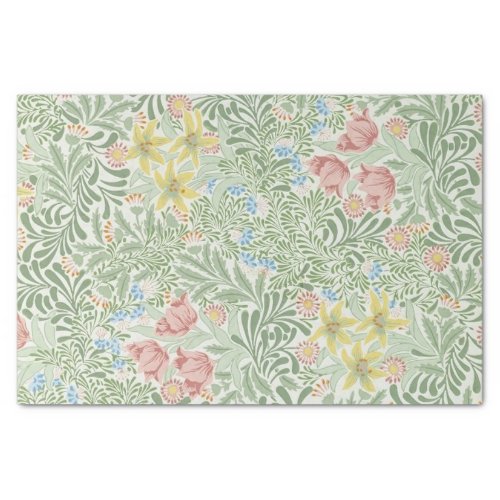 William Morris _ Pink  Yellow Spring Flowers Tissue Paper