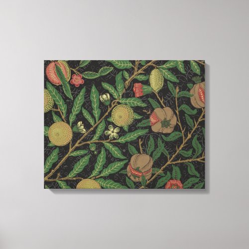 William Morris Pomegranate Black Fruit Canvas Print