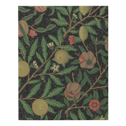 William Morris Pomegranate Black Fruit Faux Canvas Print