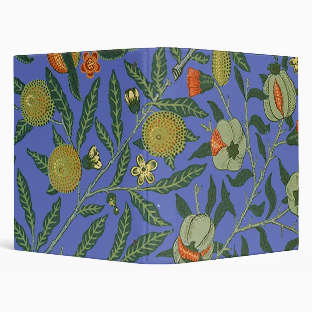 William Morris Pomegranate Blue Colorful Wallpaper Binder (Background)