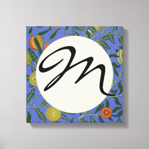 William Morris Pomegranate Blue Colorful Wallpaper Canvas Print