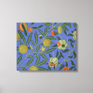 William Morris Pomegranate Blue Colorful Wallpaper Canvas Print